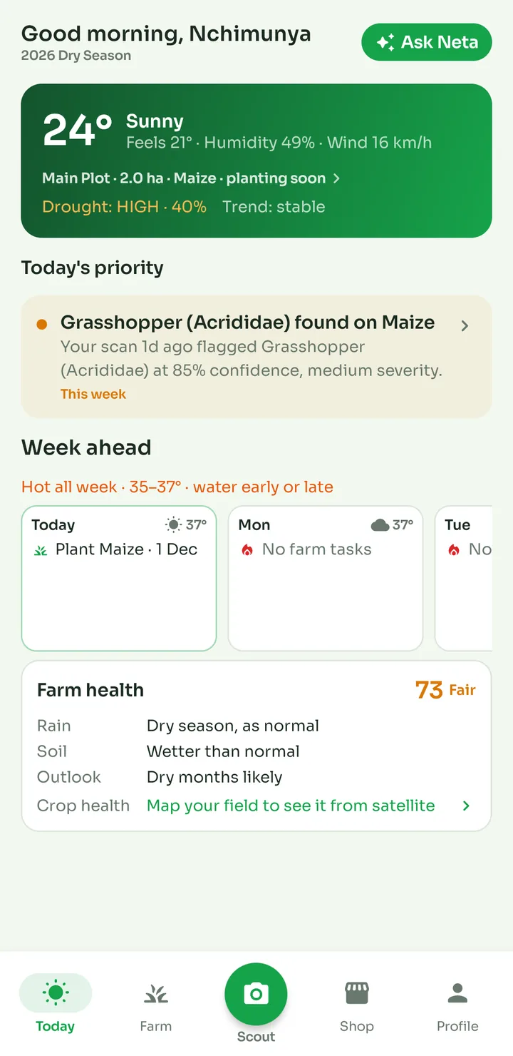 Today: the day's priority, the week ahead and farm health